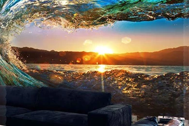 Modern Large Photo Murals Wall Wallpapers 3D Stereo Sunset Sundown ...