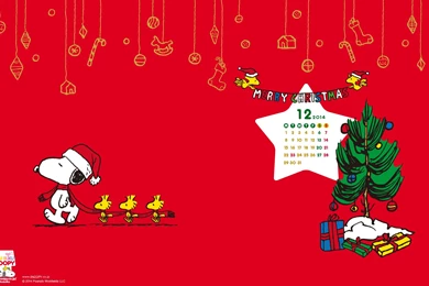 I Love Kawaii: Snoopy December 2014 Wallpapers Calendar