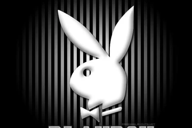 WHITE PLAYBOY BUNNY WITH BLACK AND WHITE STRIPE BACKGROUND Photo ...