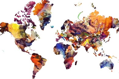 2560x1440 Maps, Watercolour, World Map, Modern Art, World Map In ...