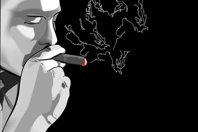 Smoking Smoke Drawings Closed Eyes Selective Coloring Cigars Black ...