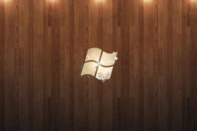Windows Logo On Wood Wallpapers