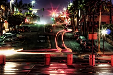 Wallpapers Traffic Light Car Lights At Night Hd High Definition ...