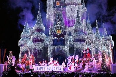 2014 Celebrate The Season CASTLE SHOW Musical   Magic Kingdom ...