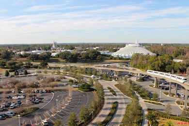 Monorail: View Of The Magic Kingdom From The Contemporary Resort.
