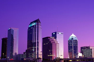 Download Wallpapers 3840x2400 City​​, Night, Skyscraper, Lilac ...