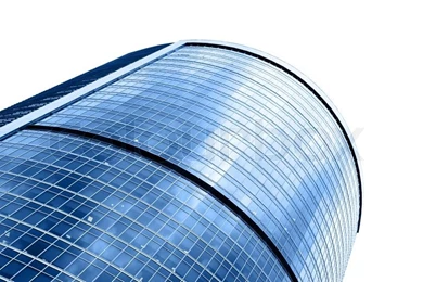 Top Of Modern Skyscraper Over Pure White Backgrounds