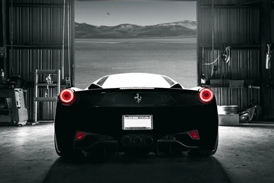 Ferrari 458 Italia Black Supercar Back View Wallpaper,Ferrari HD ...