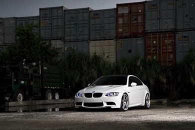 Bmw M3 E92 White Containers Truck Hd Walpaper Wallpapers