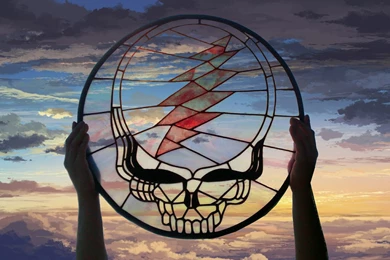 Grateful Dead (Stained Glass Stealie) Over Painted Sky [1600x900 ...