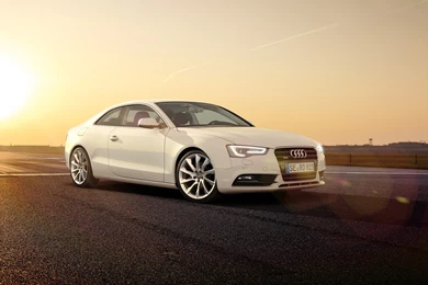 White Audi A5 Coupe Side Angle Wallpapers