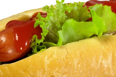 Download Wallpapers 2560x1080 Sausage, Salad, Roll, Hot Dog, Sauce ...