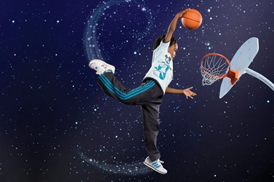 Basketball Playing Scoring Jump