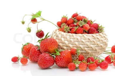 Wild Strawberries And Strawberry Close up On A White Backgrounds ...
