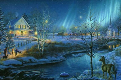 Christmas Snow Scene Wallpapers   Wallpapers Cave