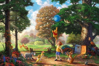 Winnie Pooh Thomas Kinkade Family Disney Fantasy Wallpapers ...