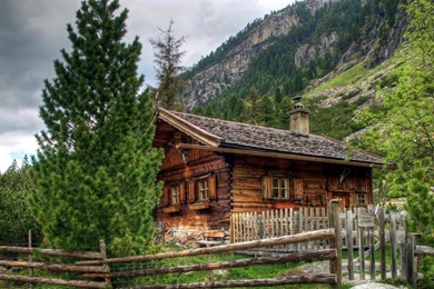 Beautiful Log Cabin In The Austrian Alps   (