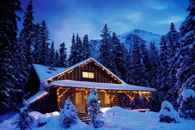 Christmas cabin wallpaper.jpg (1024×768)