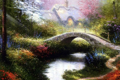 Thomas Kinkade Brookside Hideaway Wallpapers 1920x1440 ...