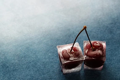 Download Cherry In Ice Cubes Wallpapers For LG Optimus