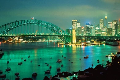 Download Sydney Harbor At Dusk Wallpapers For LG Optimus