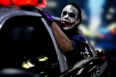Download Joker Driving In A Police Car Wallpapers For Samsung Epic