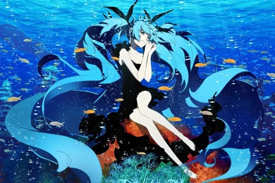 HATSUNE MIKU DEEP SEA GIRL WALLPAPER   (