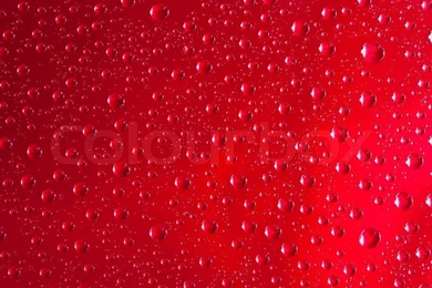 Abstract Water Drops On Red Backgrounds Stock Photo