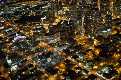 Denver City Town Bokeh Night Lights Wallpapers