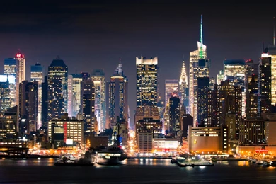 Download Wallpapers 2560x1440 City, New York, Manhattan, Night Mac ...
