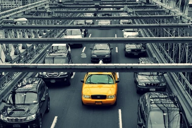 1366x768 New York Yellow Cab Desktop PC And Mac Wallpapers