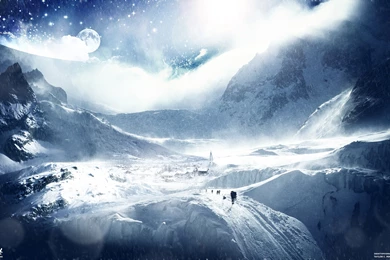 Snow, Wallpapers, Tree, Sun, Paint, Spruce, Winter (