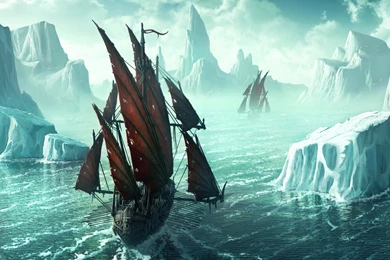 Fantasy Vehicles Ship Art Winter Wallpapers