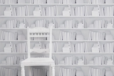 White Bookshelf Wallpapers   CuriousEgg