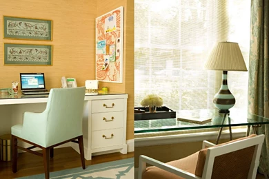 I Love The Color Pairing Of The Melon Grass Cloth Brunschwig ...