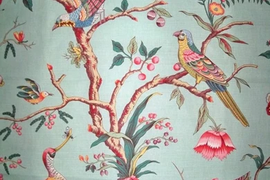 Brunschwig & Fils Birds Of A Feather Toile Fabric 10 Yards Celadon ...