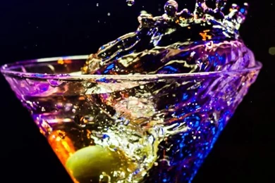 Download Wallpapers 540x960 Cocktail, Olive, Glass, Spray, Black ...