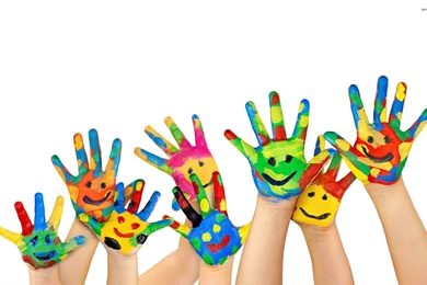 Smileys Painted On Hands Wallpapers   Photography Wallpapers
