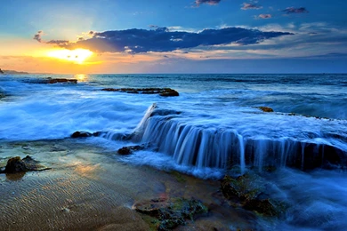 Rainbow Ocean Waves Backgrounds Pictures Wallpapers