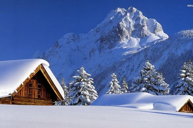 Snowed In Houses Wallpapers