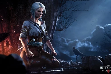 Full HD Wallpapers The Witcher 3: Wild Hunt Flame Night Ciri ...
