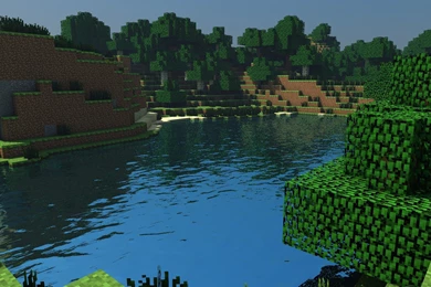 Water Sand Trees Forests Dirt Minecraft Cinema 4d Tapeta Wallpapers ...