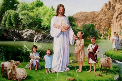 Free Picture Of Jesus Christ With Children Around Him Wallpapers
