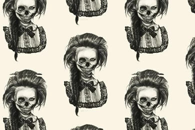 Pretty Girl With Skull Face iPhone Wallpapers   Skull Wallpapers