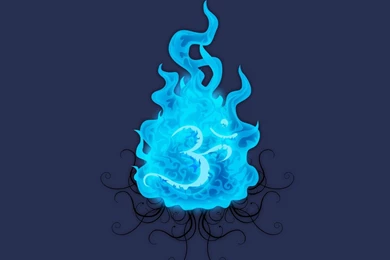 Blue Fire In Om Wallpapers   1600x1200   152799