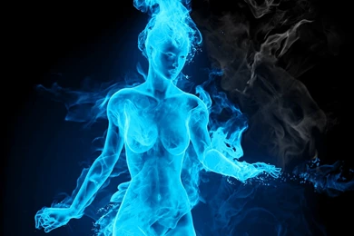 Wallpapers Woman You Are Viewing Women Blue Fire 1152x864 ...