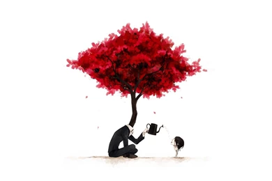 Red Tree For Head Wallpapers
