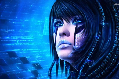 Brunette Cyborg With A Blue Eyes Wallpapers   Fantasy Wallpapers ...