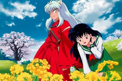 Inuyasha And Kagome (Nature) Wallpapers
