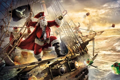 Advertisements Christmas Santa Seasonal Pirates Fantasy Ships ...